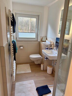 Bathroom - Cozy vacation apartment in Hahnenklee/Harz right on the edge of the forest with a large garden (Goslar)