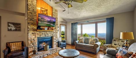 Smart TV, fireplace, video games