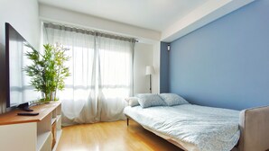 1 室のベッドルーム、WiFi、ベッドシーツ