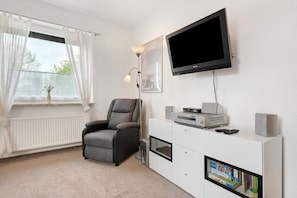 TV, DVD player, stereo