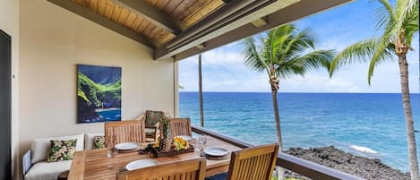 คอนโด, หลายเตียง (KKSR#4303 Direct Oceanfront, Top Floo) | รับประทานอาหารกลางแจ้ง