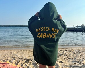 On the beach - Hessel Bay Cabin 2:  Lake Huron waterfront resort cabin sleeps 2.   Boat slip included! (Hessel)