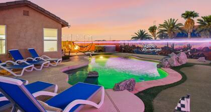 Race and Recharge Ultimate Game Room Theater Heated Pool