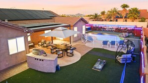 Unclassified image, 2 of 106, button - Race and Recharge  Ultimate Game Room Theater Heated Pool (Casa Grande)