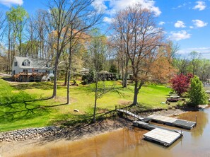 Exterior - NEW! Lakefront Home w/ Hot Tub, Large Deck + Kayak (Sherrills Ford)