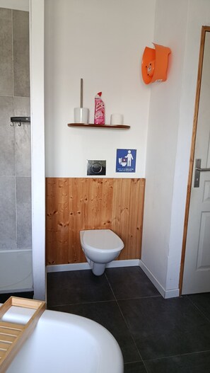 Shower, hair dryer, towels, soap - Country house with fireplace, right next to trails. Pets welcome! (Mégrit)