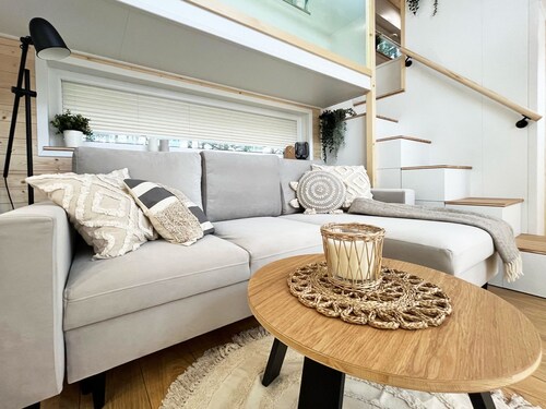Modernes Tiny House in den Alpen | Terrasse & Bergblick / Haus Leni