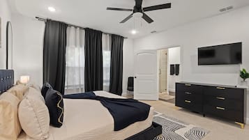 4 habitaciones, escritorio, tabla de planchar con plancha y wifi