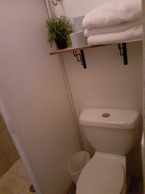 Haartrockner, Handtücher, Seife, Toilettenpapier