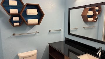 Hair dryer, towels