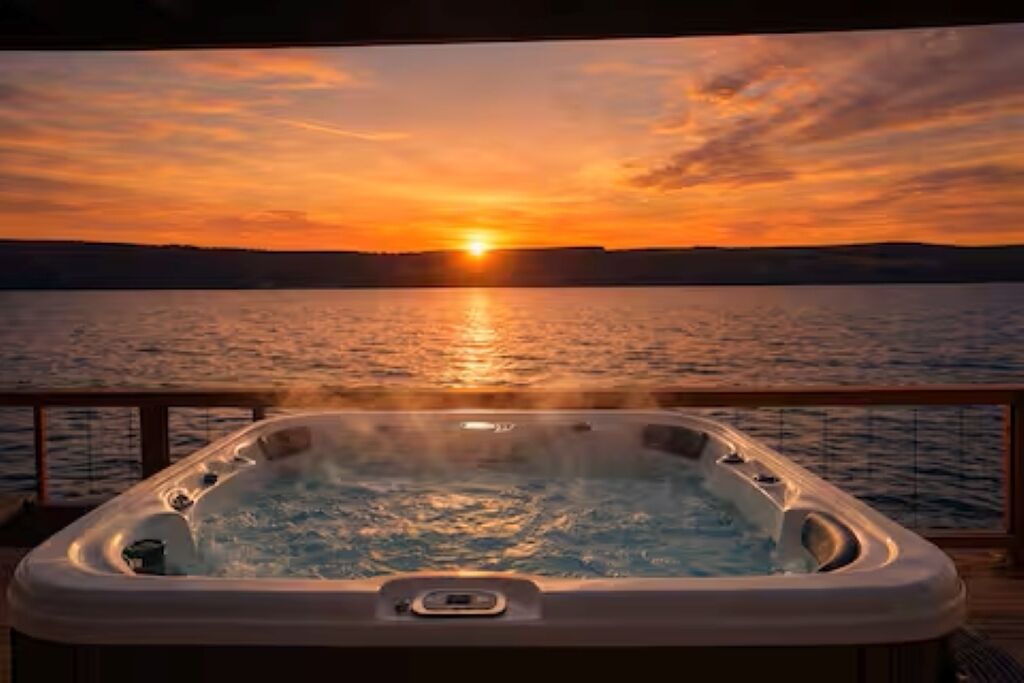 Outdoor spa tub