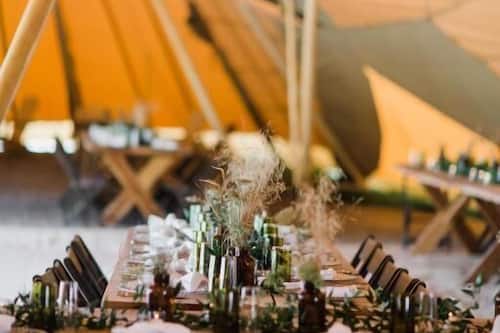 Outdoor banquet area