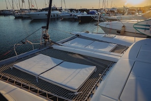 A marina with boats docked.