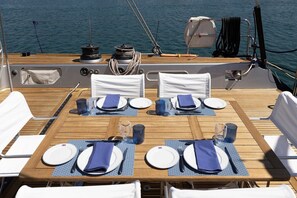 Outdoor dining - Sun-Kissed Sailing Adventure in the Saronic Islands (Elliniko)