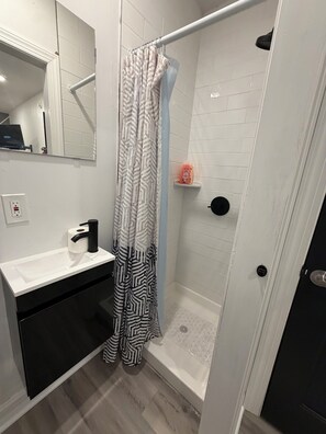 Séchoir à cheveux, serviettes fournies, savon, papier de toilette