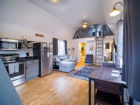 Interior. Cozy Lofted Cabin #2 at Cataract Lake Getaway