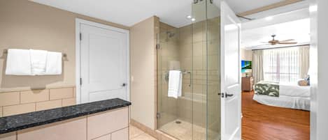 Regadera y amenidades de baño de diseñador