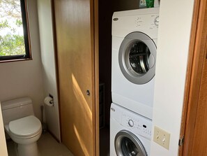 Shower, towels - Ocean view timber home with hot tub near beach (Sea Ranch)