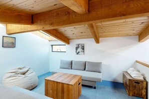 TV, fireplace, DVD player, offices - Ocean-view meadow home with private hot tub, dogs welcome (Sea Ranch)