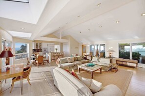 TV, fireplace, offices - Oceanfront home with private hot tub, views, & close beach access (Gualala)