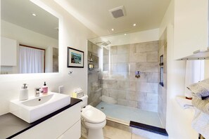 Shower, hair dryer, towels, shampoo - Cottam Pines A & B - Private Hot Tub, Cozy Retreat (Taos)