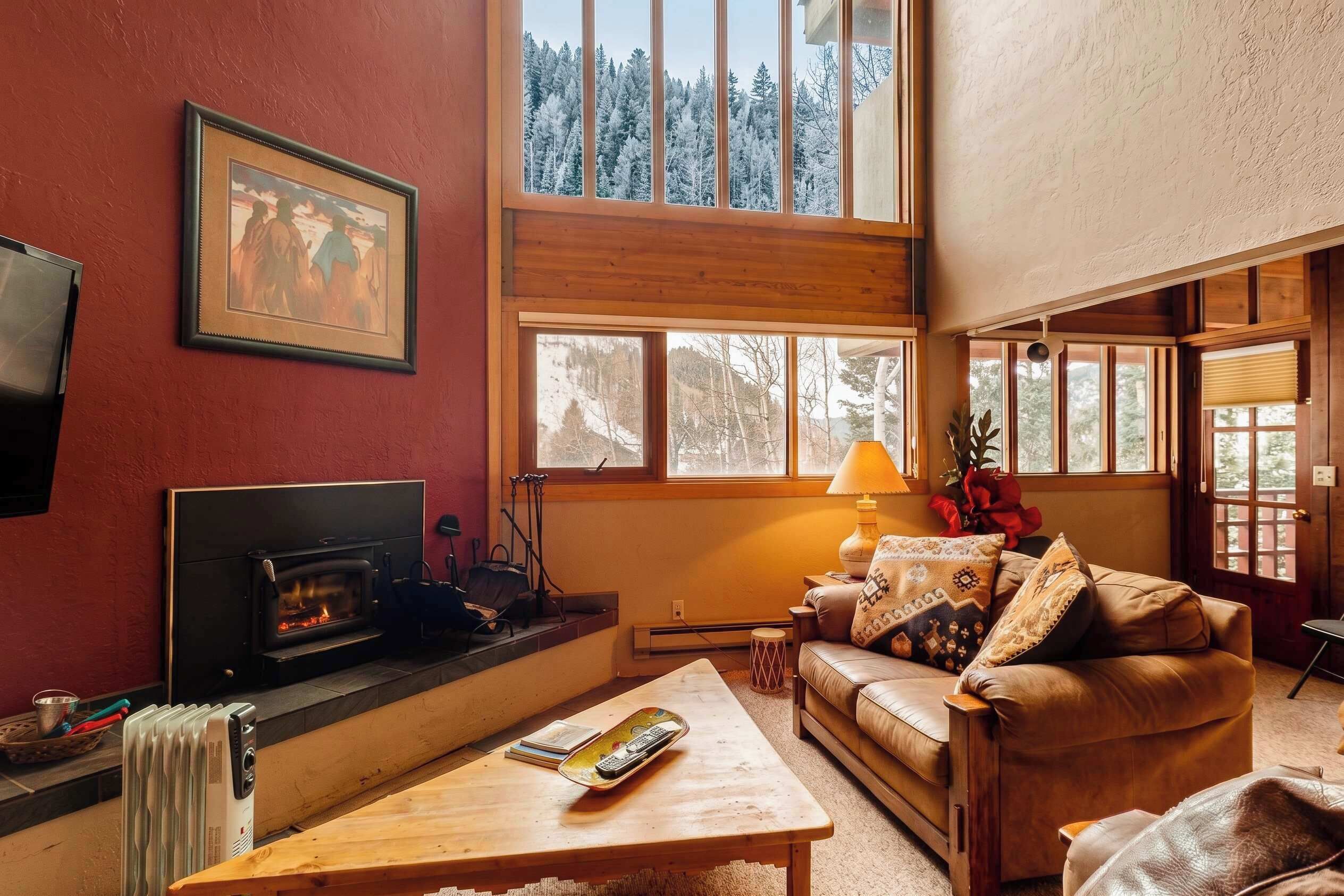 TV, fireplace, DVD player, offices