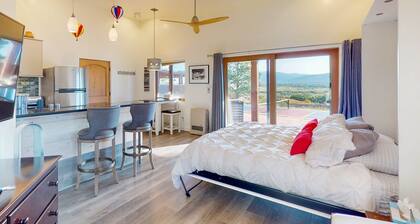 Mountain-view casita with hot tub, pickeball court, walking labyrinth & orchard