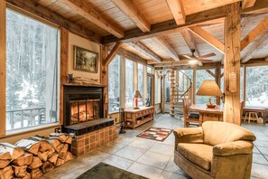 Fernseher, Kamin, Arbeitsbereiche