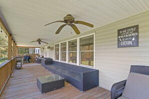 Terrace/patio - Spacious 9BR Catskills Retreat • Views + Game Room (Andes)
