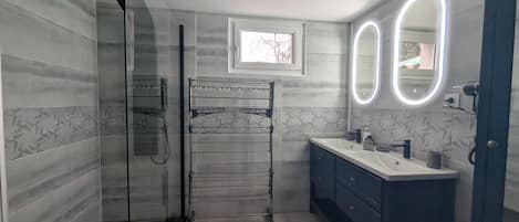 Shower, hair dryer