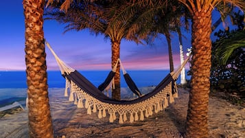 Private beach, white sand