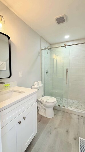 Shower, hair dryer - Sun-Joy Coastal Stay #2 | 5-Min Walk to Ocean (Myrtle Beach)