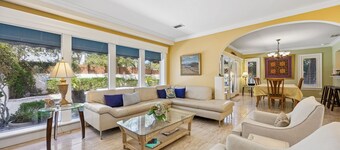 Private pool, 3-bedrooms, 3.5 bathrooms, 2-car garage with EV charger, across from beach access