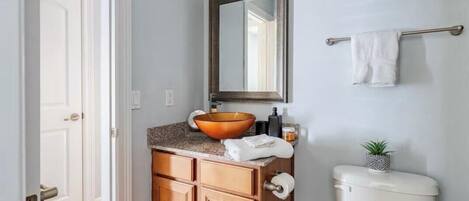 Towels, soap, toilet paper