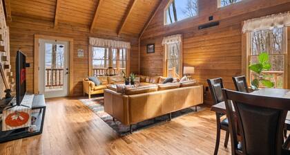 The Hemlock | Modern Log Cabin + Mountain Views on 88 Private Acres