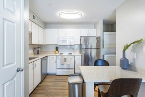 Fridge, dining tables - Landing | Amazing 1BD, Game Room, Gym (Tallahassee)