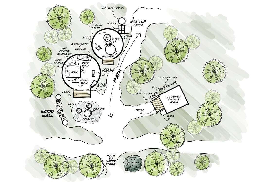 Kart over overnattingsstedet