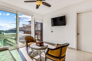 Interior - Dog-friendly ocean-view retreat with pool access plus rooftop deck, AC (Rosarito)