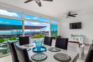 Dining - Beach-view dog-friendly villa with private patio, outdoor pool, streaming, AC (Rosarito)