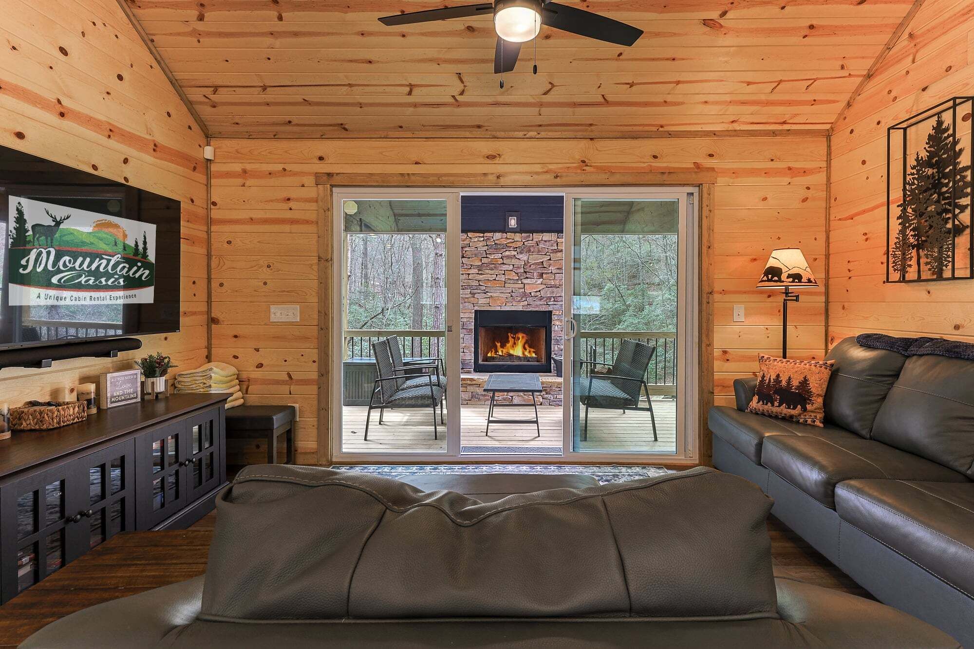 Smart TV, fireplace