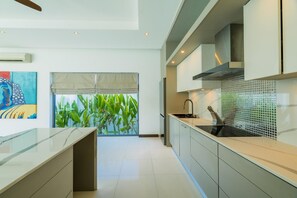 Fridge, microwave, oven, stovetop - Villa Destiny, 4 Bed Private Pool, Near Beaches (Tambon Rawai)