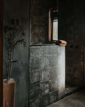 Douche, séchoir à cheveux, bidet, serviettes fournies