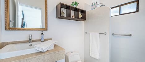 Hair dryer, towels