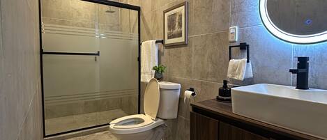 Towels, soap, toilet paper