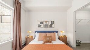 Desk, iron/ironing board, travel cot, WiFi - Trendy Boutique Condo | Near University | 5 min DT (Edmonton)
