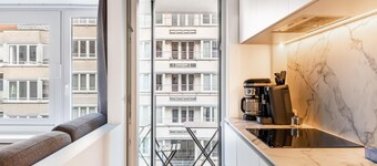 Renovated apartment with side sea view.