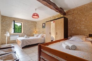 1 bedroom, iron/ironing board, bed sheets