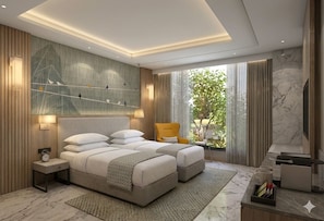 Deluxe Twin Room | Minibar, blackout drapes, soundproofing, iron/ironing board - KPG Sarovar Portico, Rajnagar Extension, Ghaziabad (Ghaziabad)
