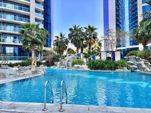 Pool - FIRST CLASS | 2BR | Burj Khalifa View Elegance (Business Bay)