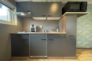 Fridge, microwave, oven, stovetop - Quiet Wellness Villa in Bellingwolde (Bellingwolde)